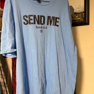 Gildan 3x Light Blue "SEND ME" Short Sleeve Tee